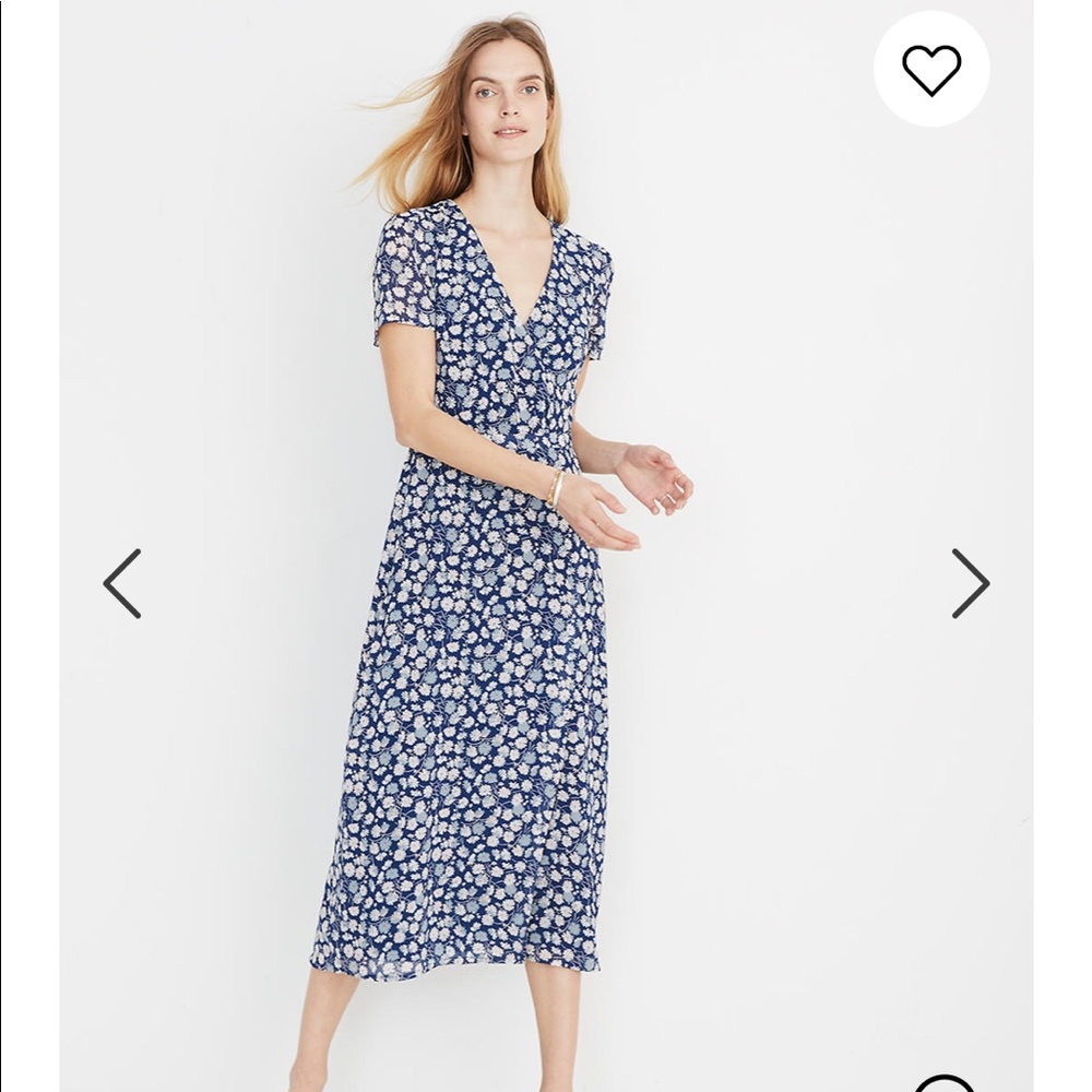 Madewell Wrap-Front Midi Dress in French Floral
